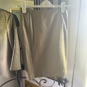 Elegant Beige Leather Skirt